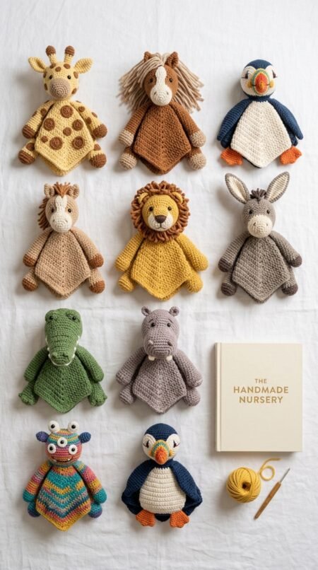 Crochet Animal Lovey Pattern Bundle | 10 Plushie PDFs | Baby Blanket & Snuggler Tutorial