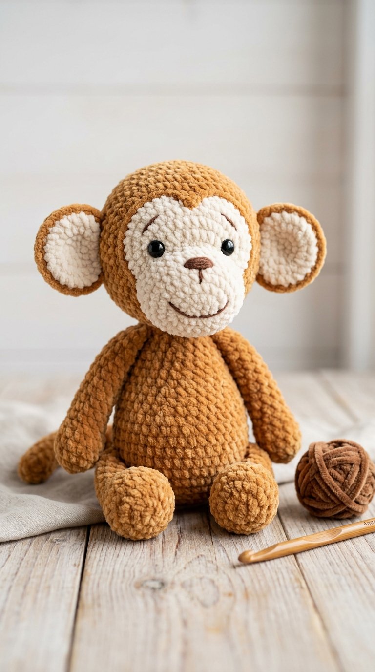 Cute Crochet Monkey Pattern | Easy Amigurumi Plushie PDF | Soft Toy Tutorial