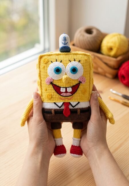 Spongebob Crochet Pattern | Easy Amigurumi PDF | Cartoon Character Plushie Tutorial