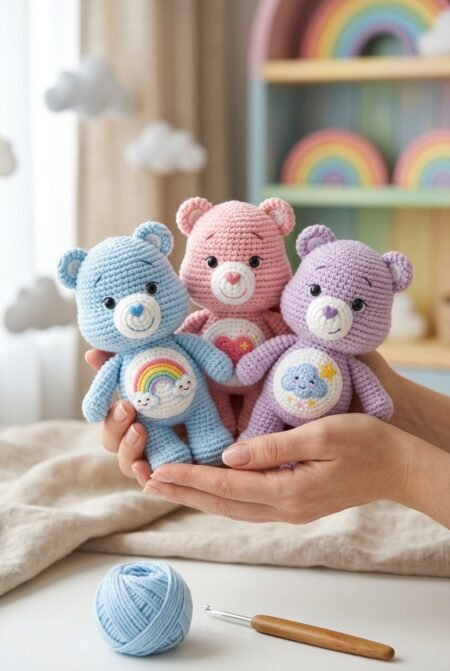 Care Bears Crochet Pattern Book | 10 Amigurumi Bear PDFs | Classic Plushie Tutorial